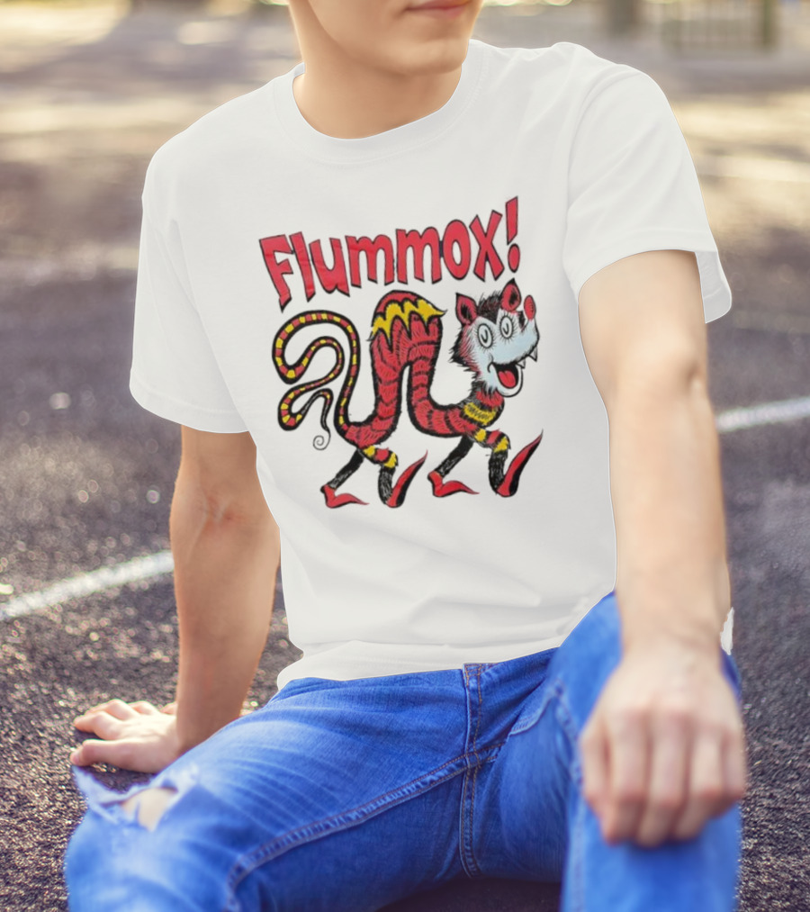 Flummox Seussian Opossum Pal Red Yellow Striped Creature T-Shirt