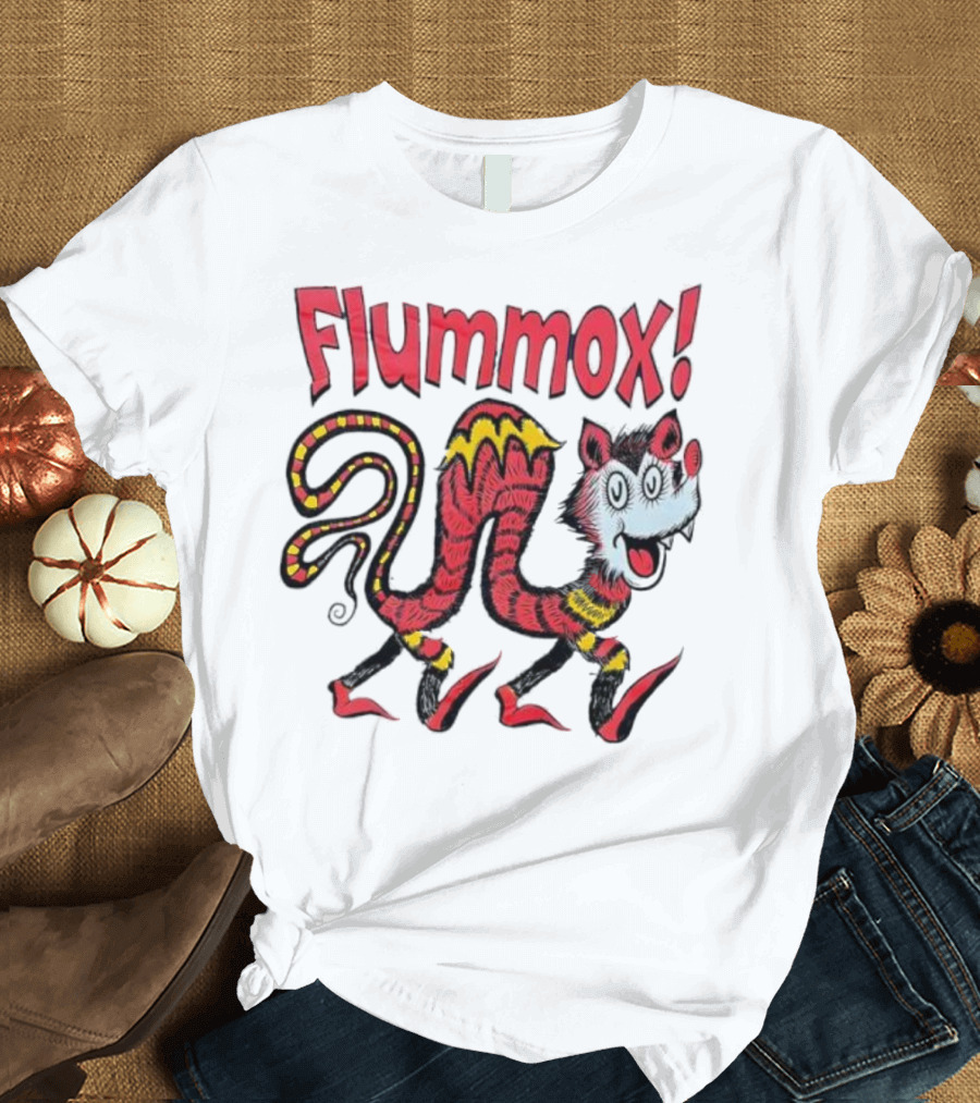 Flummox Seussian Opossum Pal Red Yellow Striped Creature T-Shirt