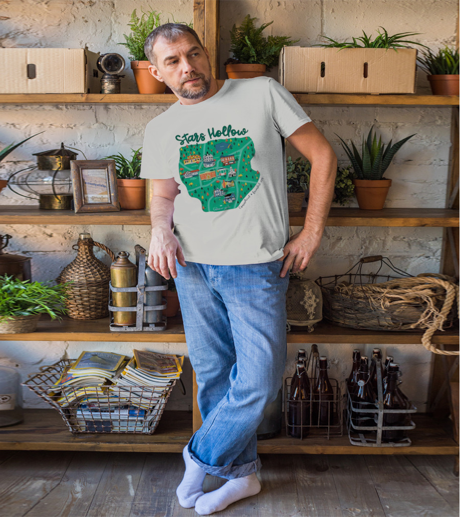 Stars Hollow Map Gilmore Girls Town Landmarks T-Shirt