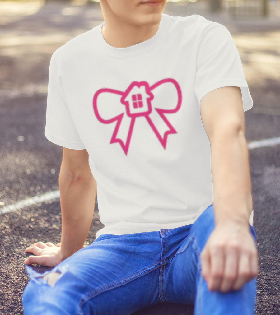 Glowhouse White Pink Bow Ribbon T-Shirt