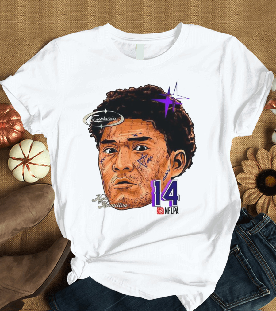 Kyle Hamilton Baltimore Ravens Euphoria Number 14 Ravens Star T-Shirt