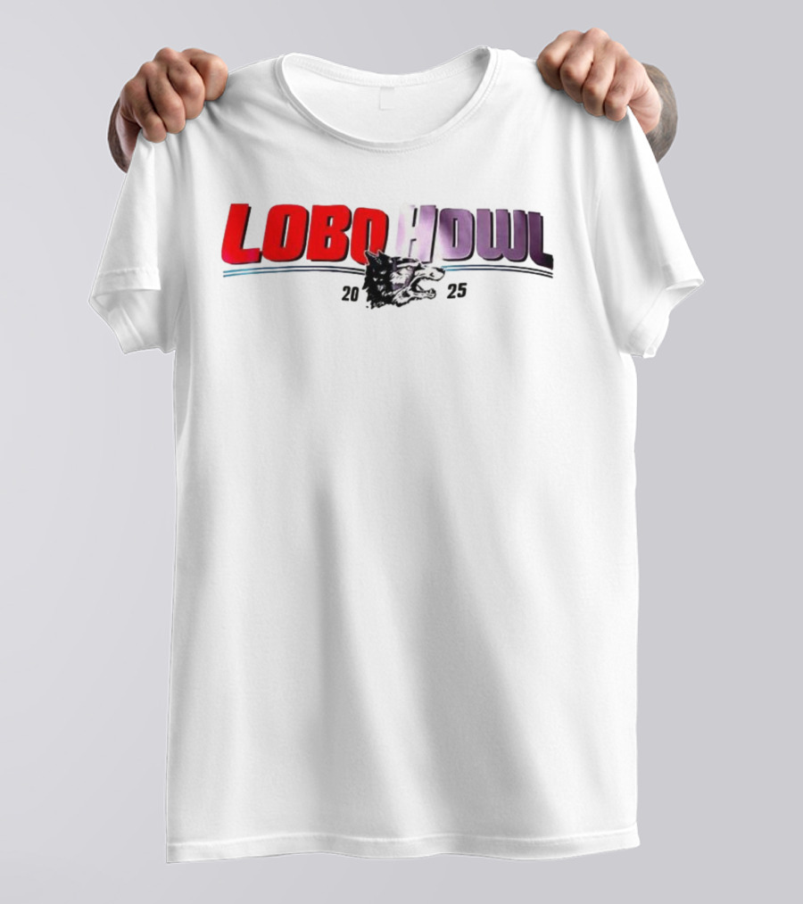 Lobo Howl 2025 Wolf Head Logo Red Purple T-Shirt