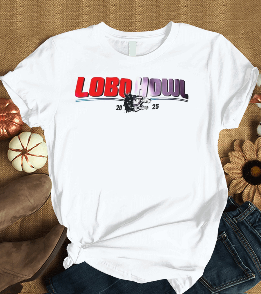 Lobo Howl 2025 Wolf Head Logo Red Purple T-Shirt