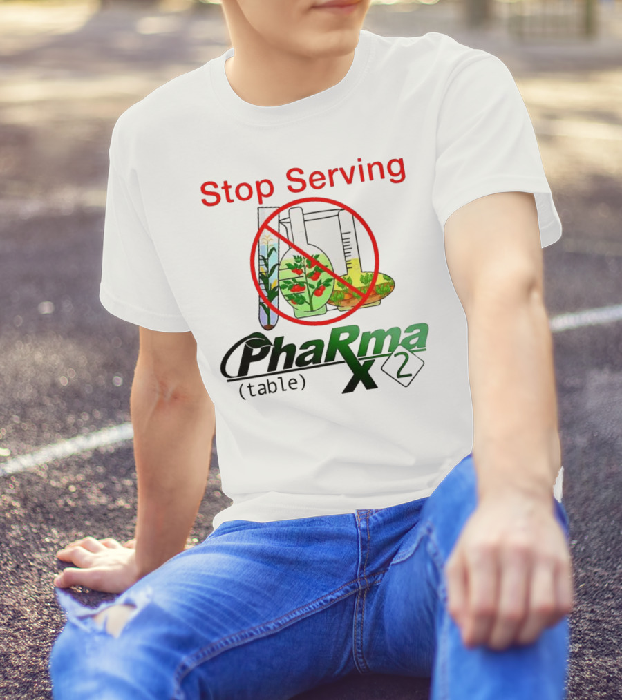 Stop Serving Pharma Table X 2 Chemistry Beakers No Symbol T-Shirt