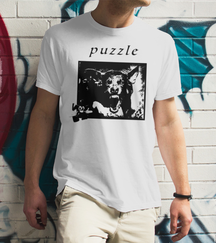 Puzzle Damage Dog With Missing Pieces T-Shirt