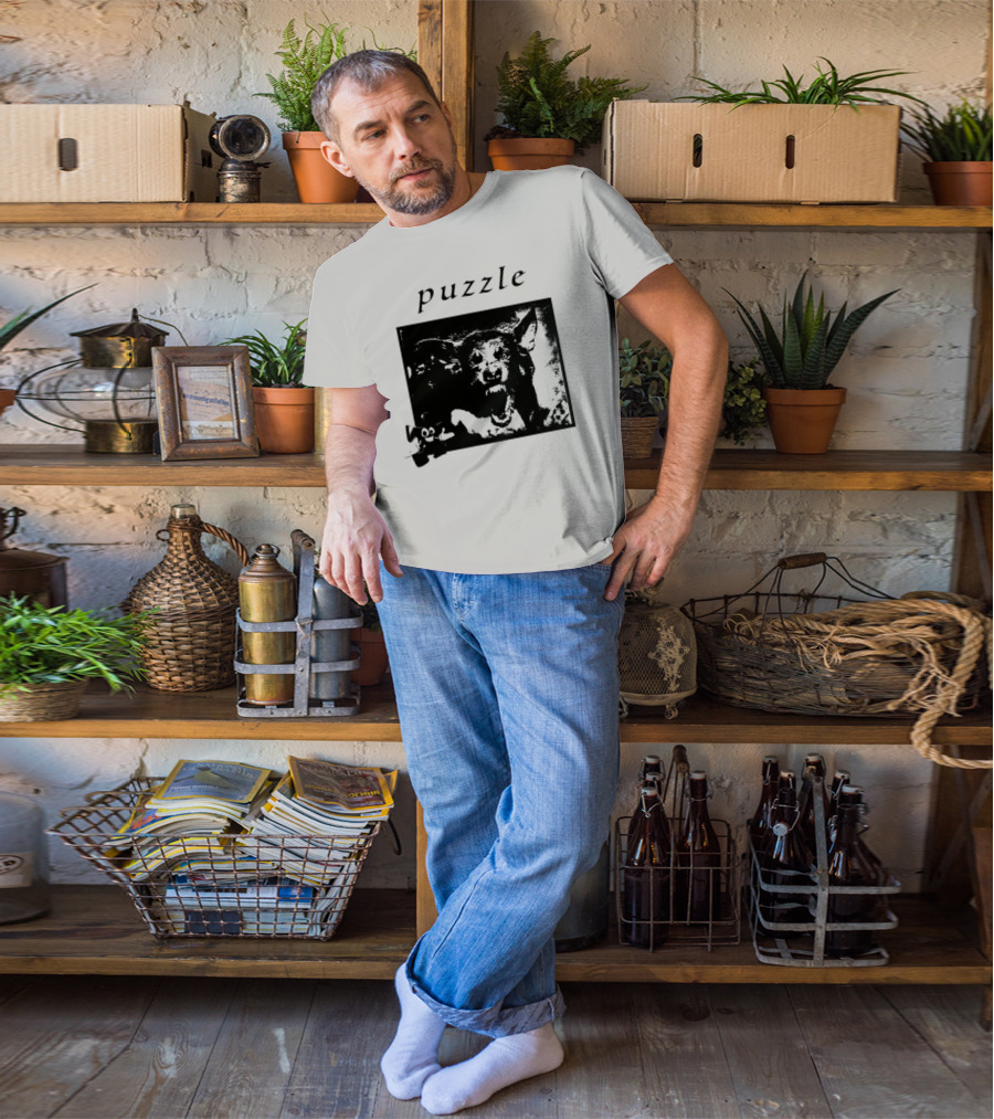 Puzzle Damage Dog With Missing Pieces T-Shirt