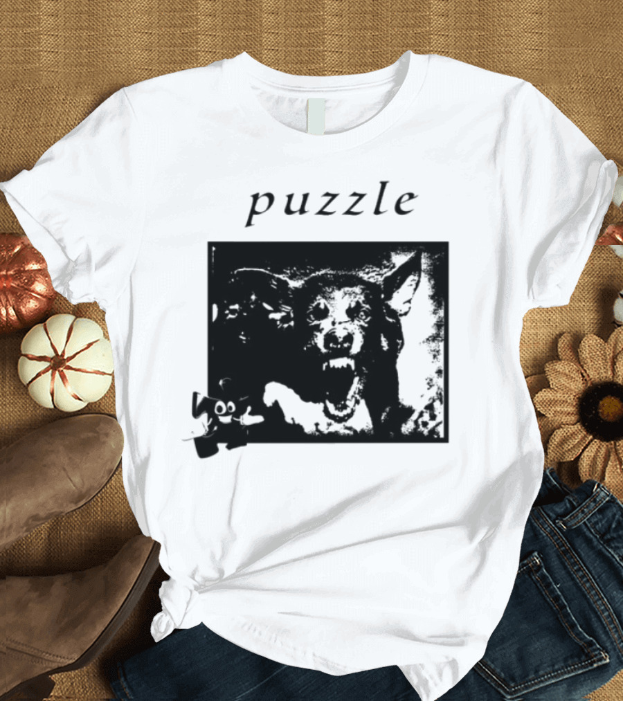 Puzzle Damage Dog With Missing Pieces T-Shirt