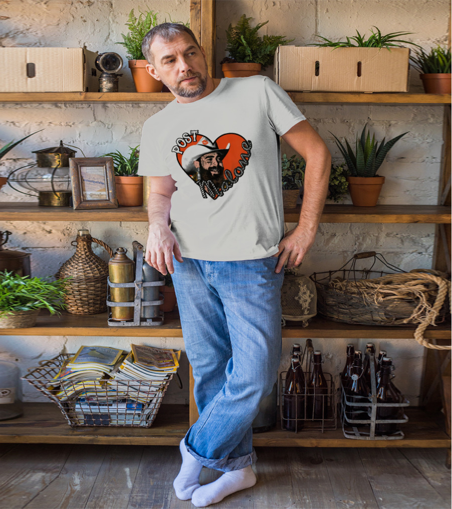 Big Ass Stadium Tour Post Malone Heart Cowboy Design T-Shirt