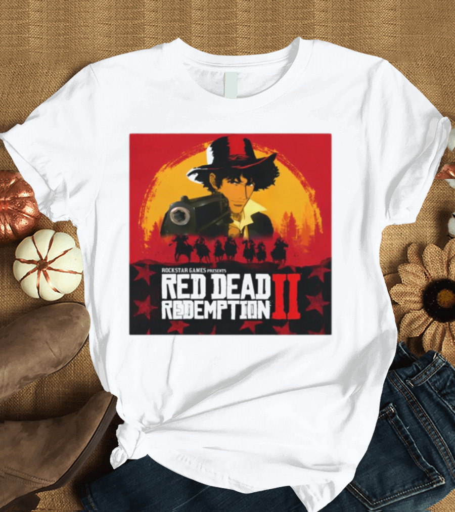 Rockstar Games Red Dead Redemption II Goofyahhtees Spike Rd2 Cowboy Gunman T-Shirt