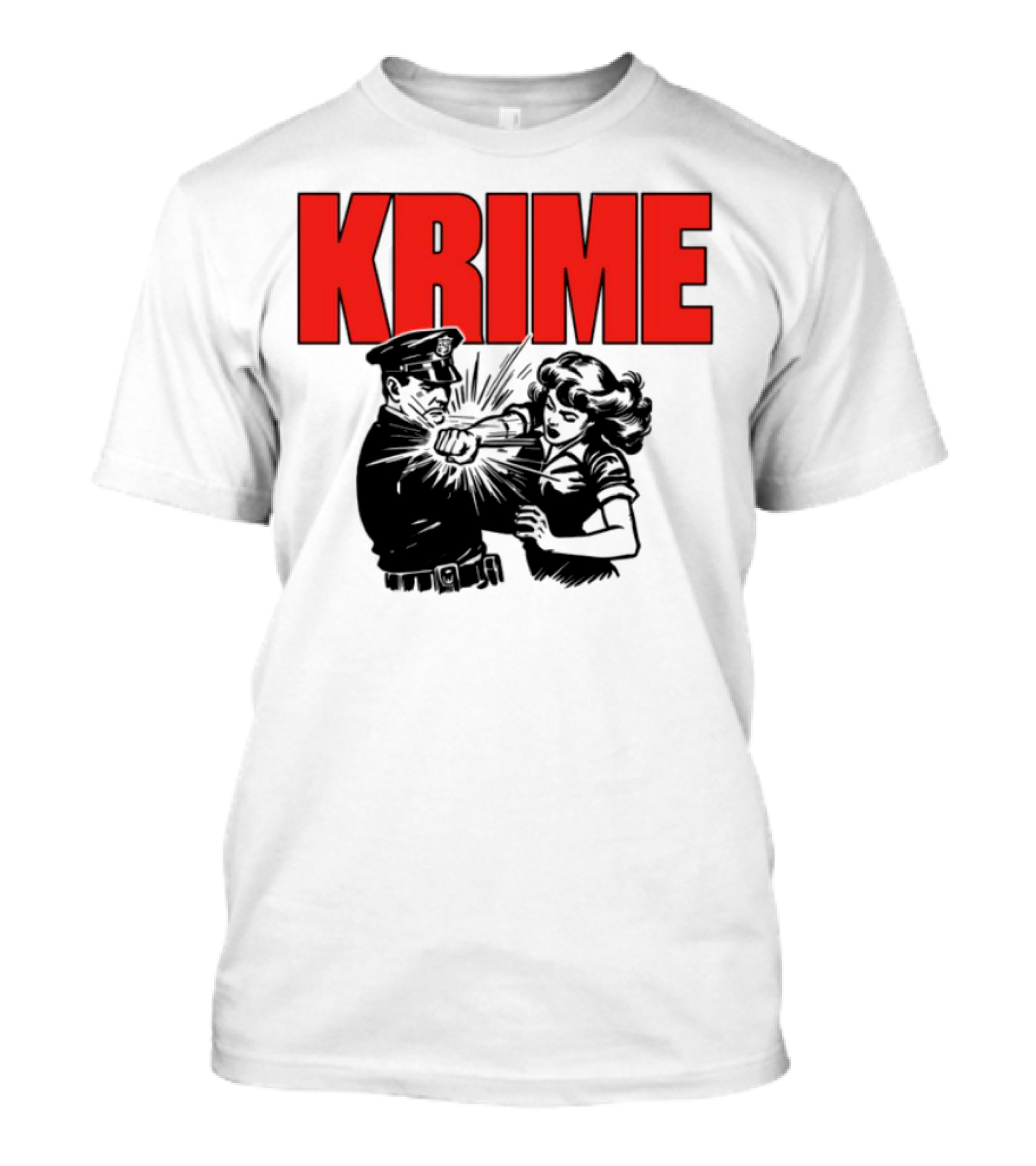 Krime ACAB Red Bold Text T-Shirt