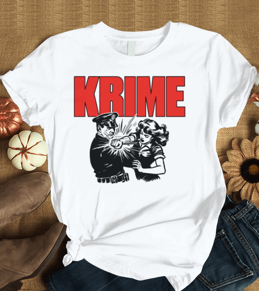 Krime ACAB Red Bold Text T-Shirt