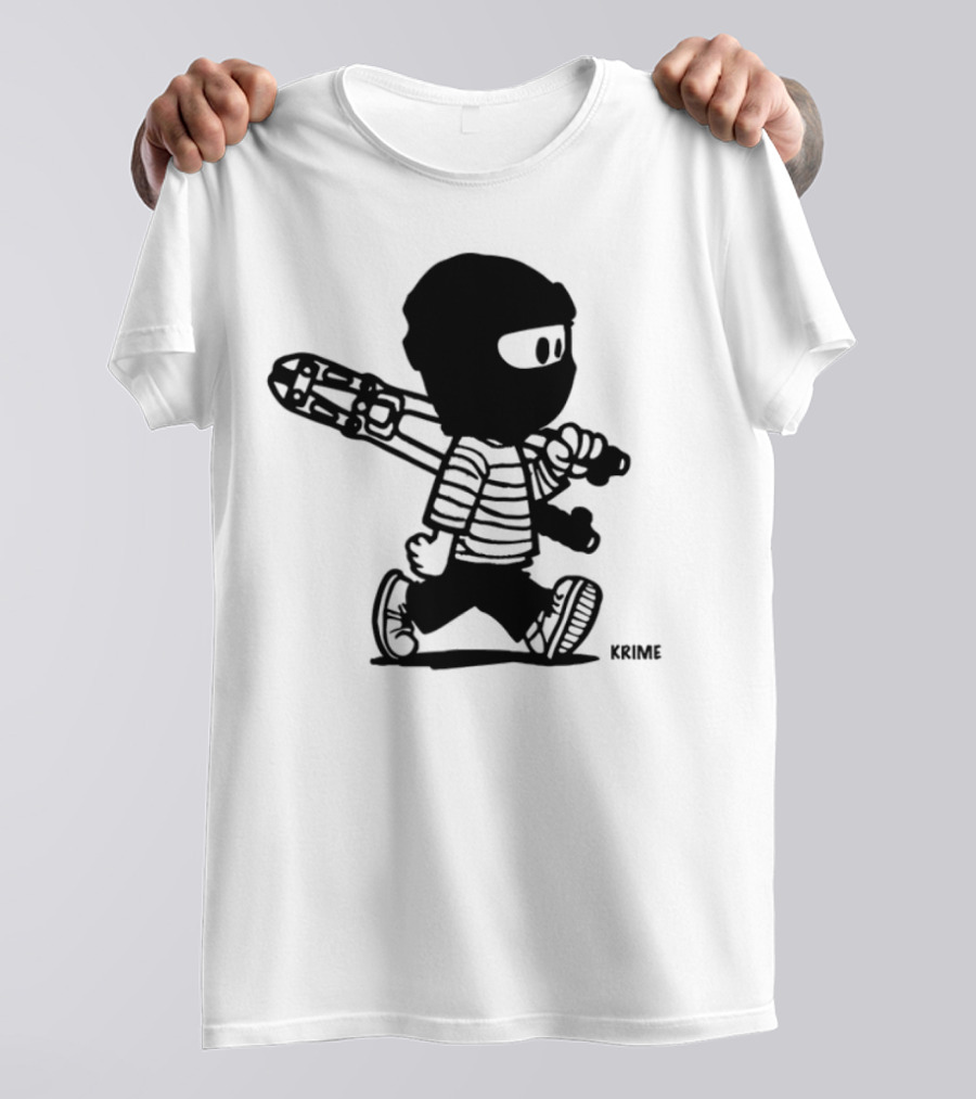 Krime_1 Calvin Streetwear Retro Car Graphic Style T-Shirt