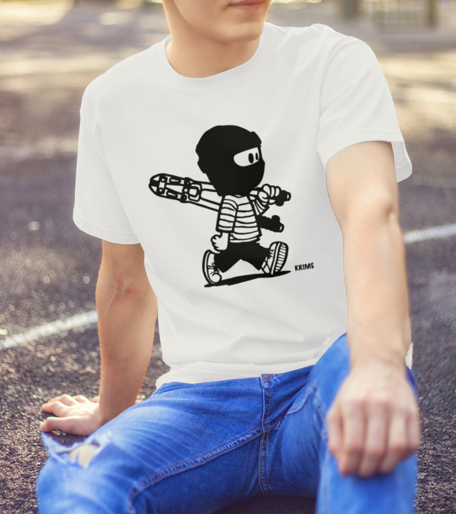 Krime_1 Calvin Streetwear Retro Car Graphic Style T-Shirt