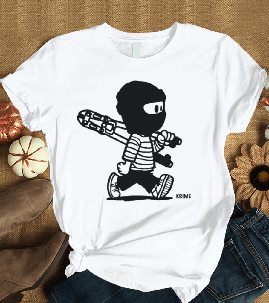 Krime_1 Calvin Streetwear Retro Car Graphic Style T-Shirt