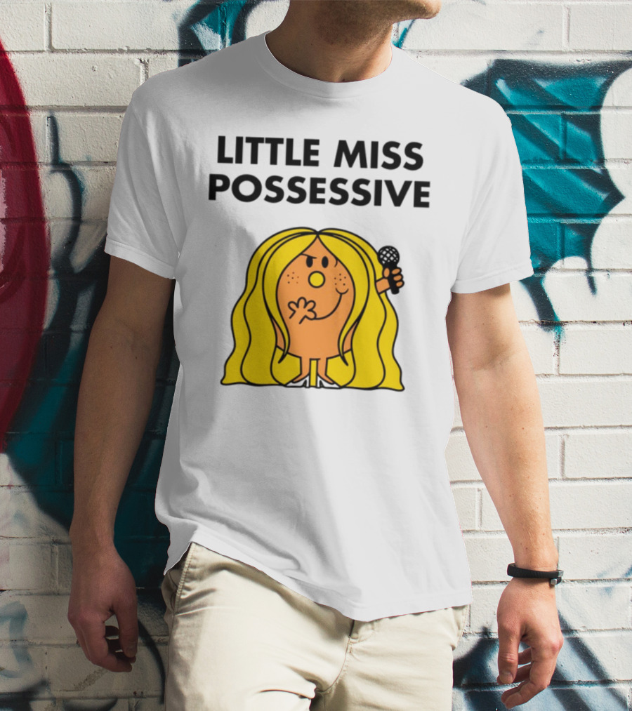 Little Miss Possessive Character With Long Hair Holding Microphone T-Shirt