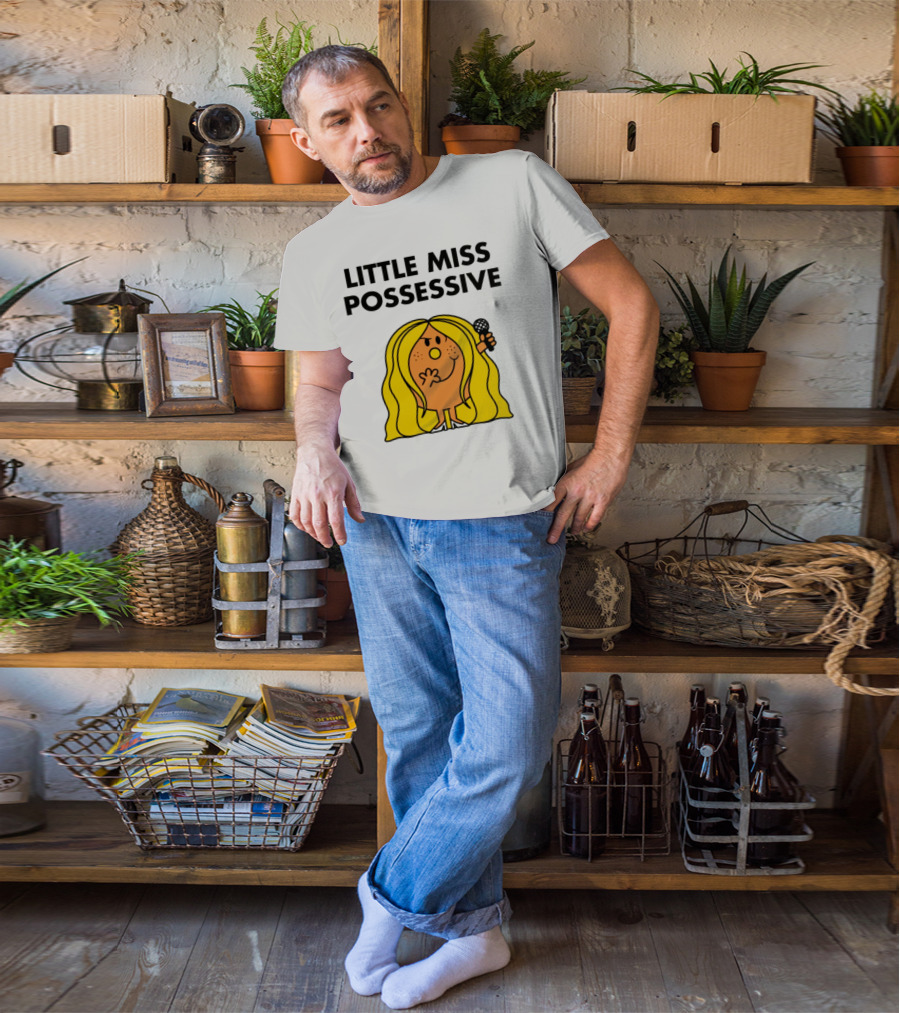 Little Miss Possessive Character With Long Hair Holding Microphone T-Shirt