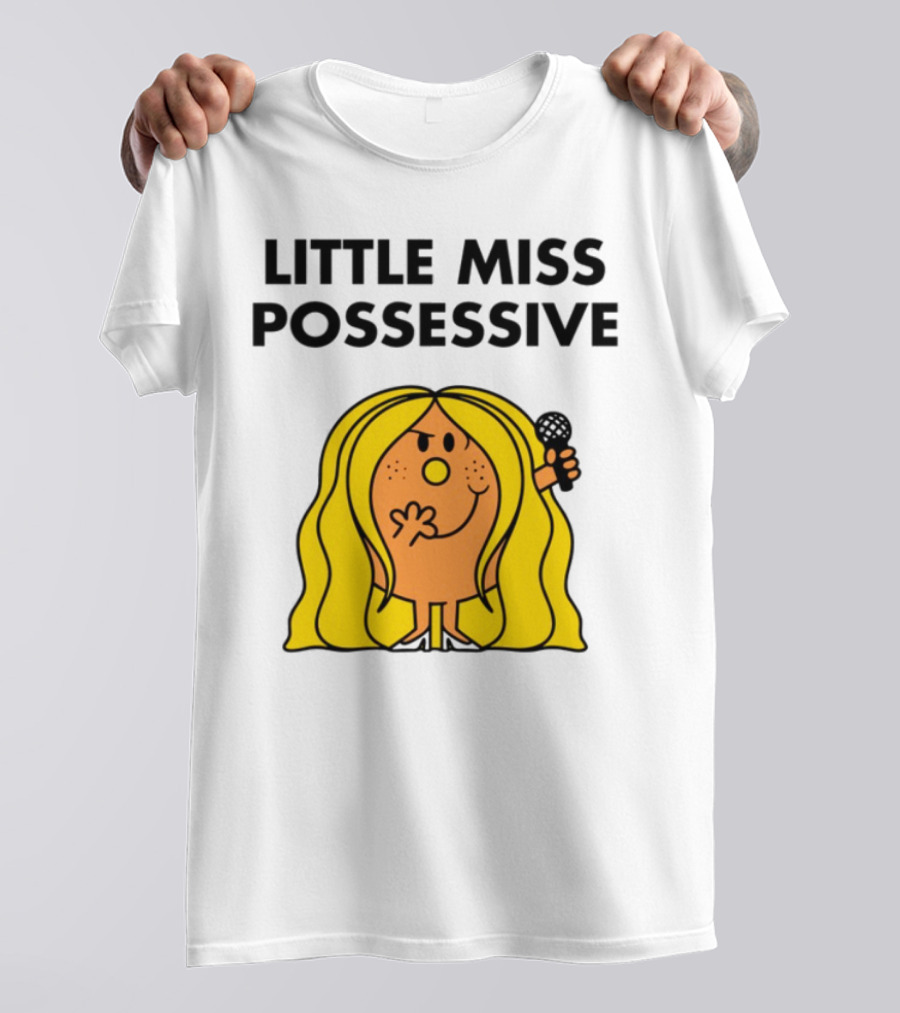Little Miss Possessive Character With Long Hair Holding Microphone T-Shirt
