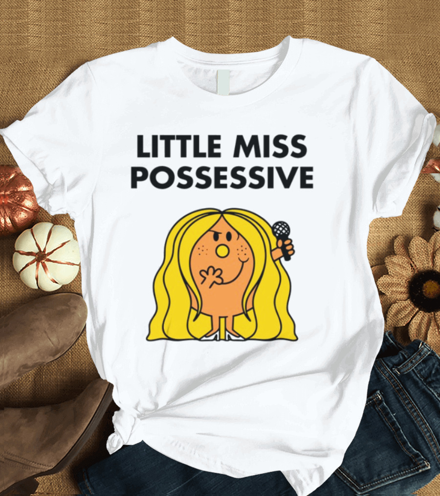 Little Miss Possessive Character With Long Hair Holding Microphone T-Shirt