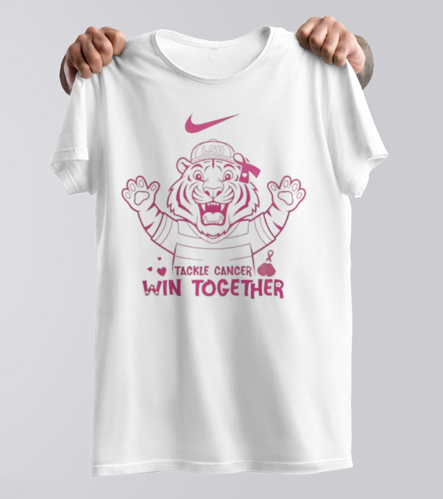 Nike LSU Tigers Breast Cancer Awareness Tackle Cancer Win Together Pink October T-Shirt