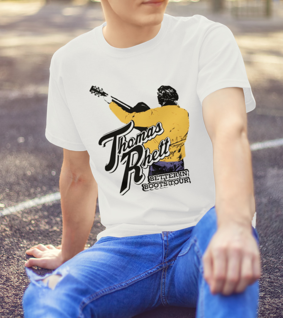 Thomas Rhett Better In Boots Retro Handgun Cowboy Boot Style T-Shirt