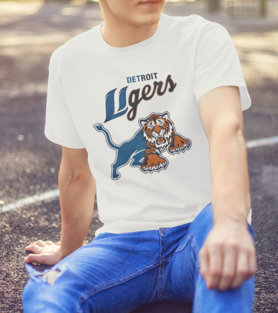 Detroit Store Detroit Ligers Tiger Hybrid Sports Mascot T-Shirt