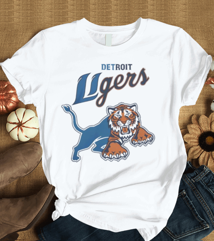 Detroit Store Detroit Ligers Tiger Hybrid Sports Mascot T-Shirt