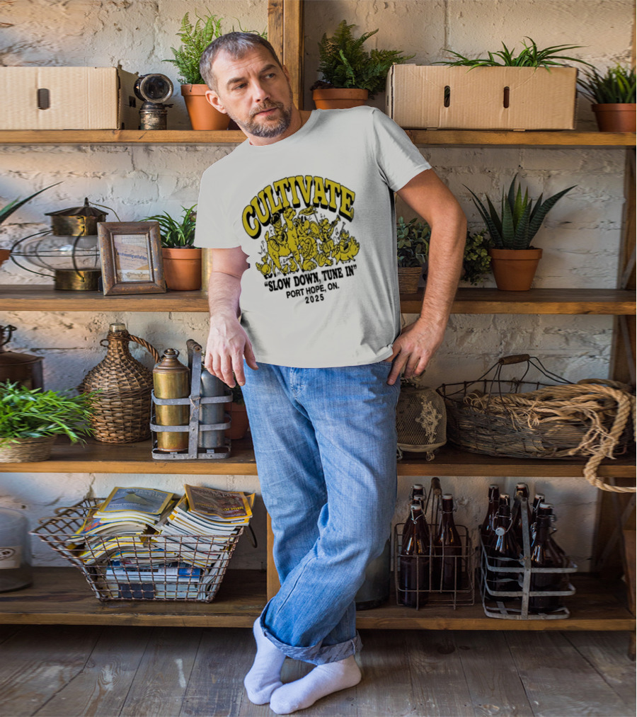 Cultivate Slow Down Tune In Port Hope On 2025 Festival Animals Retro Style T-Shirt