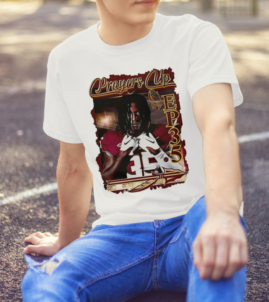 Ethan Pritchard EP35 Prayers Up Football 35 T-Shirt