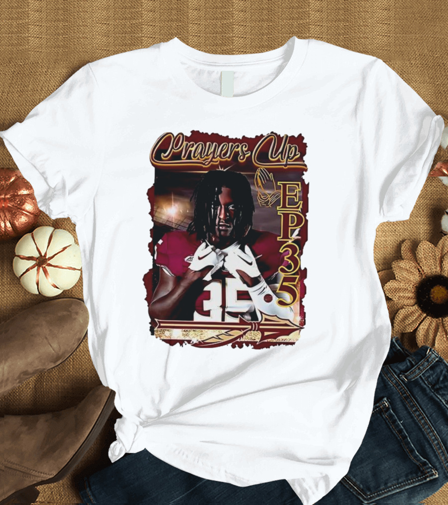 Ethan Pritchard EP35 Prayers Up Football 35 T-Shirt