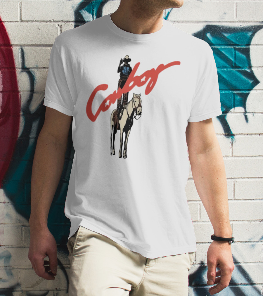 Forrest Frank Cowboy Horse Rider Graphic With Red Handwritten Font T-Shirt