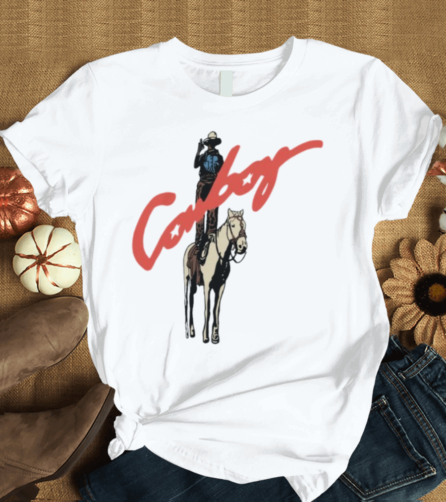 Forrest Frank Cowboy Horse Rider Graphic With Red Handwritten Font T-Shirt