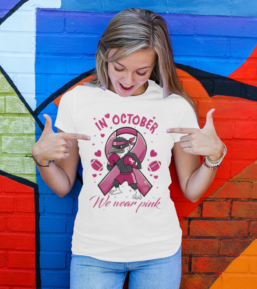 In October We Wear Pink Tackle Cancer Fighting Illini Win Together T-Shirt