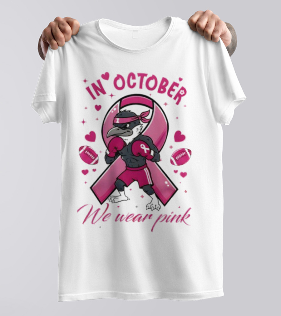 In October We Wear Pink Tackle Cancer Fighting Illini Win Together T-Shirt