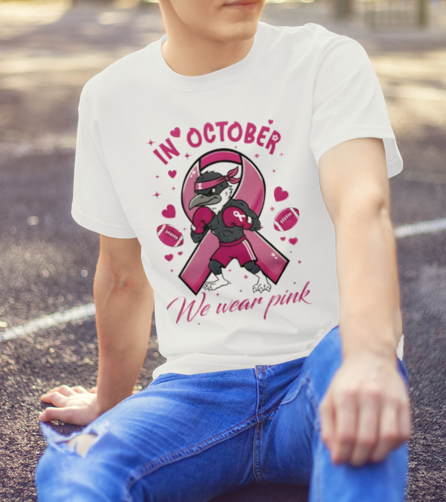 In October We Wear Pink Tackle Cancer Fighting Illini Win Together T-Shirt
