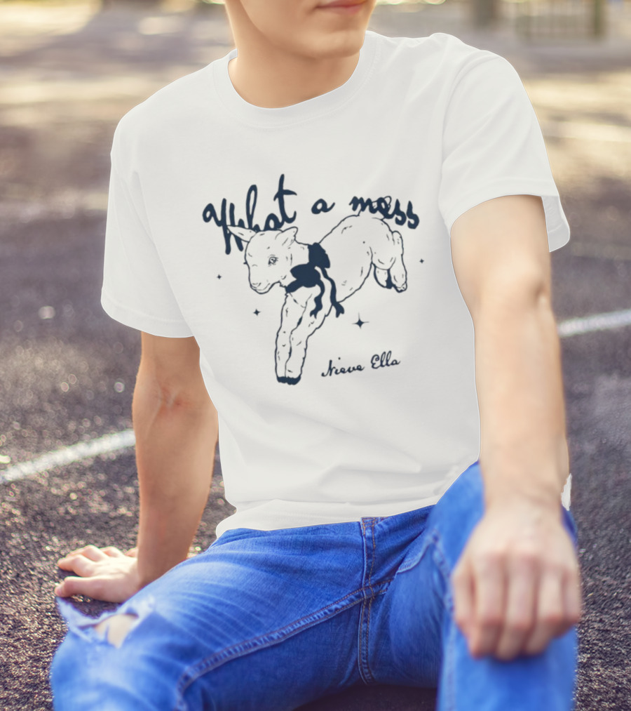 What A Mess Nieve Ella Lamb Drawing T-Shirt