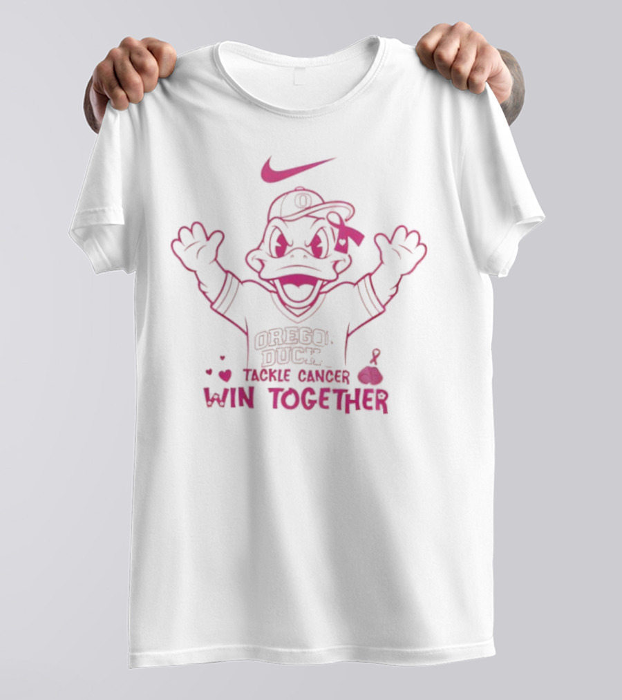 Oregon Ducks Tackle Cancer Nike Breast Cancer Awareness Month Win Together T-Shirt