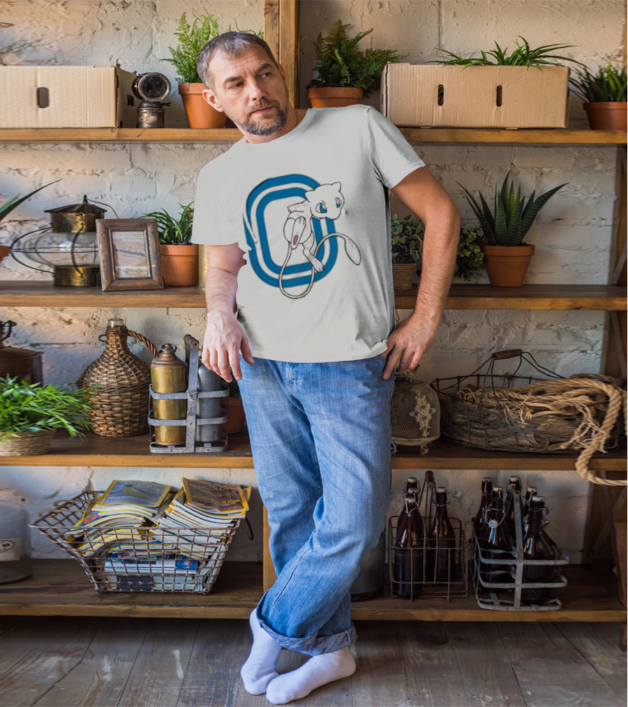Overtime Pokémon Mew Blue Iconic Character Design T-Shirt