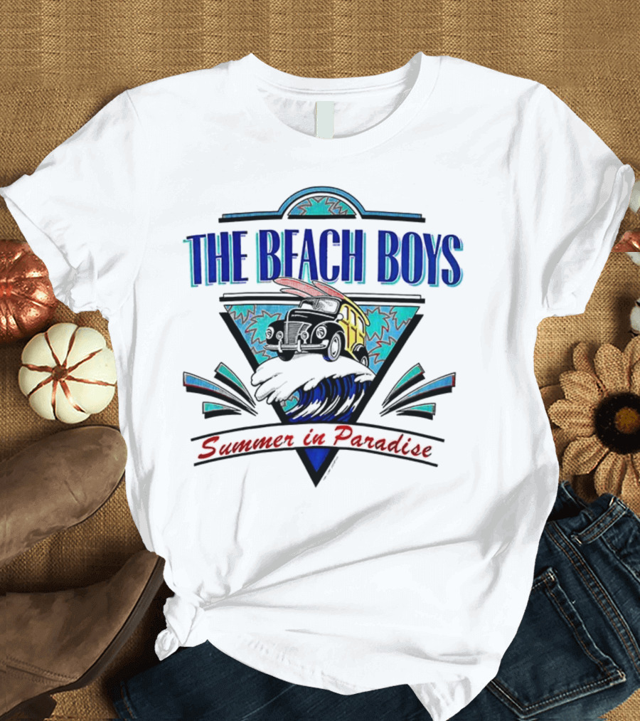 The Beach Boys Summer In Paradise Tour 1995 Wave And Triangle Icon T-Shirt