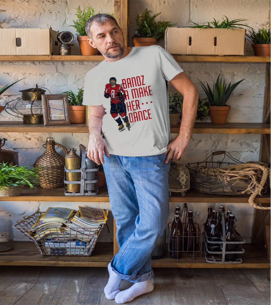 Bandz 8 A Make Her Dance Hockey Player Red Uniform T-Shirt