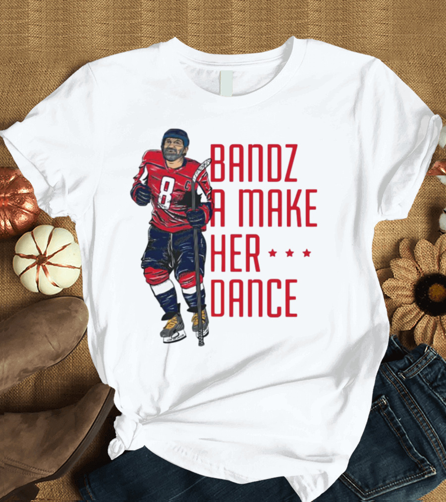 Bandz 8 A Make Her Dance Hockey Player Red Uniform T-Shirt