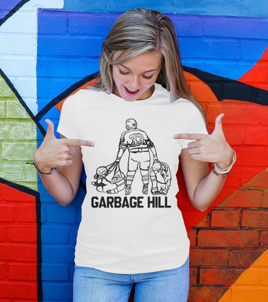 Garbage Hill Hockey Player With Stick And Bag T-Shirt