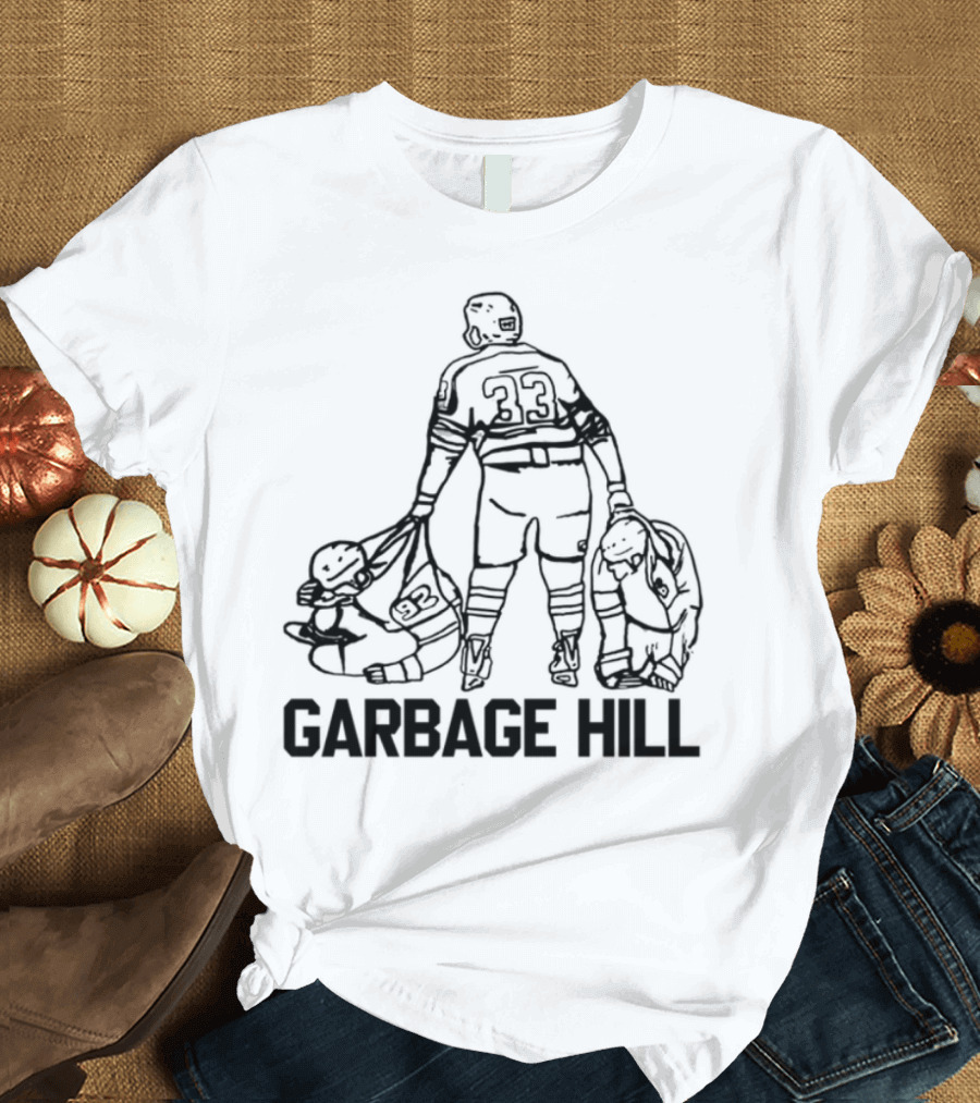 Garbage Hill Hockey Player With Stick And Bag T-Shirt