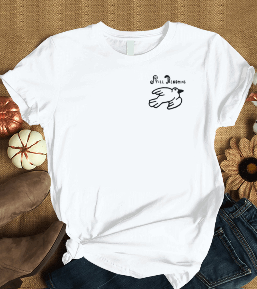 Still Blooming Sketch Floral Hand Drawn Botanical Art T-Shirt