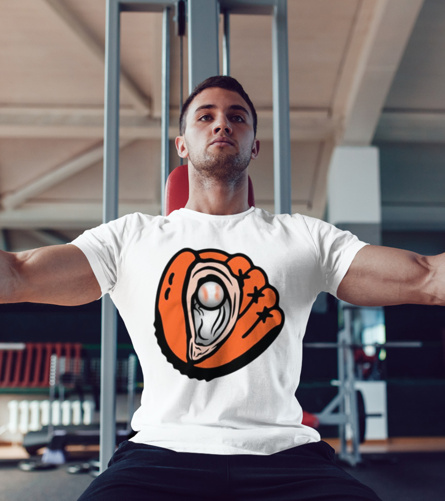 Chesapeake Oyster Catchers Baseball Glove And Pearl T-Shirt