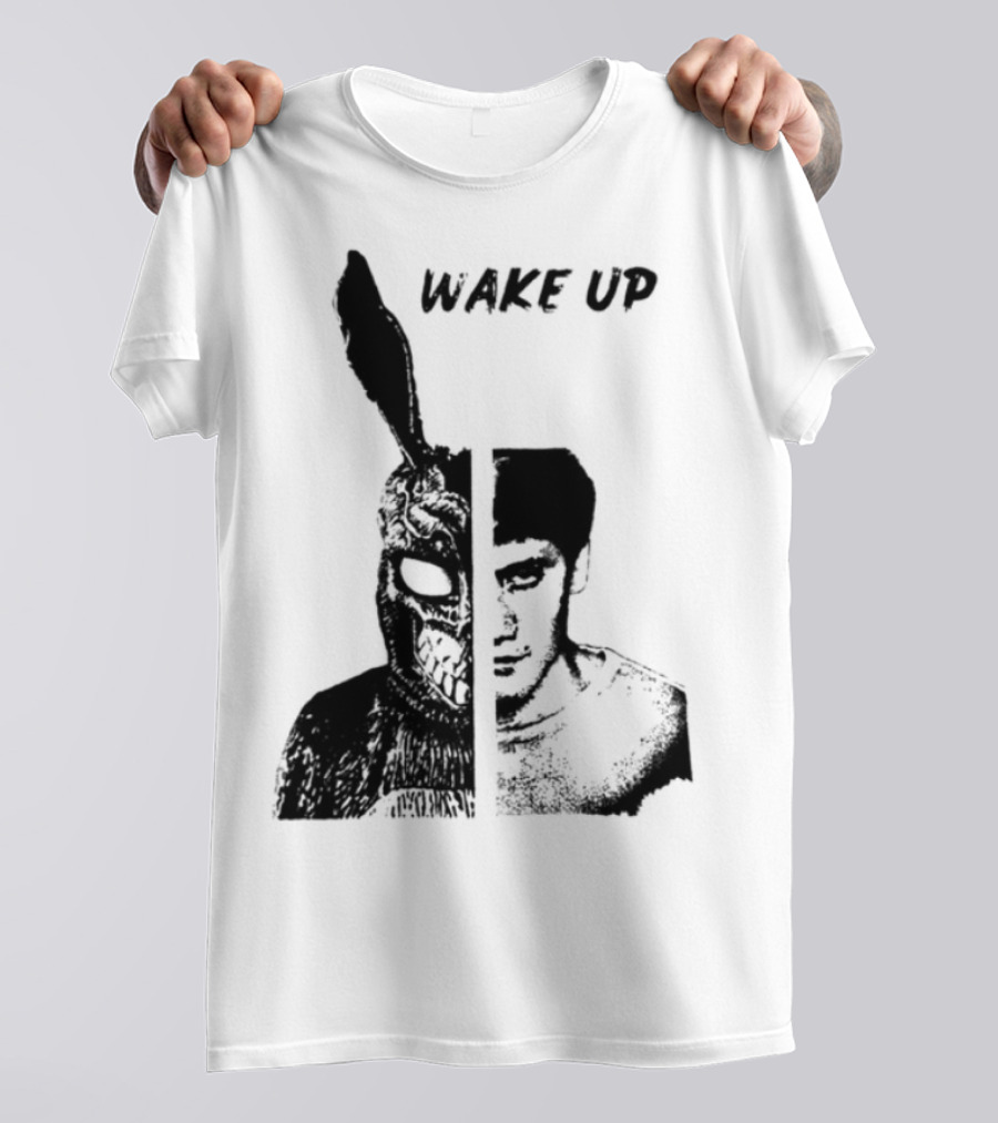 Donnie Darko Wake Up Split Face Frank And Donnie Portrait T-Shirt