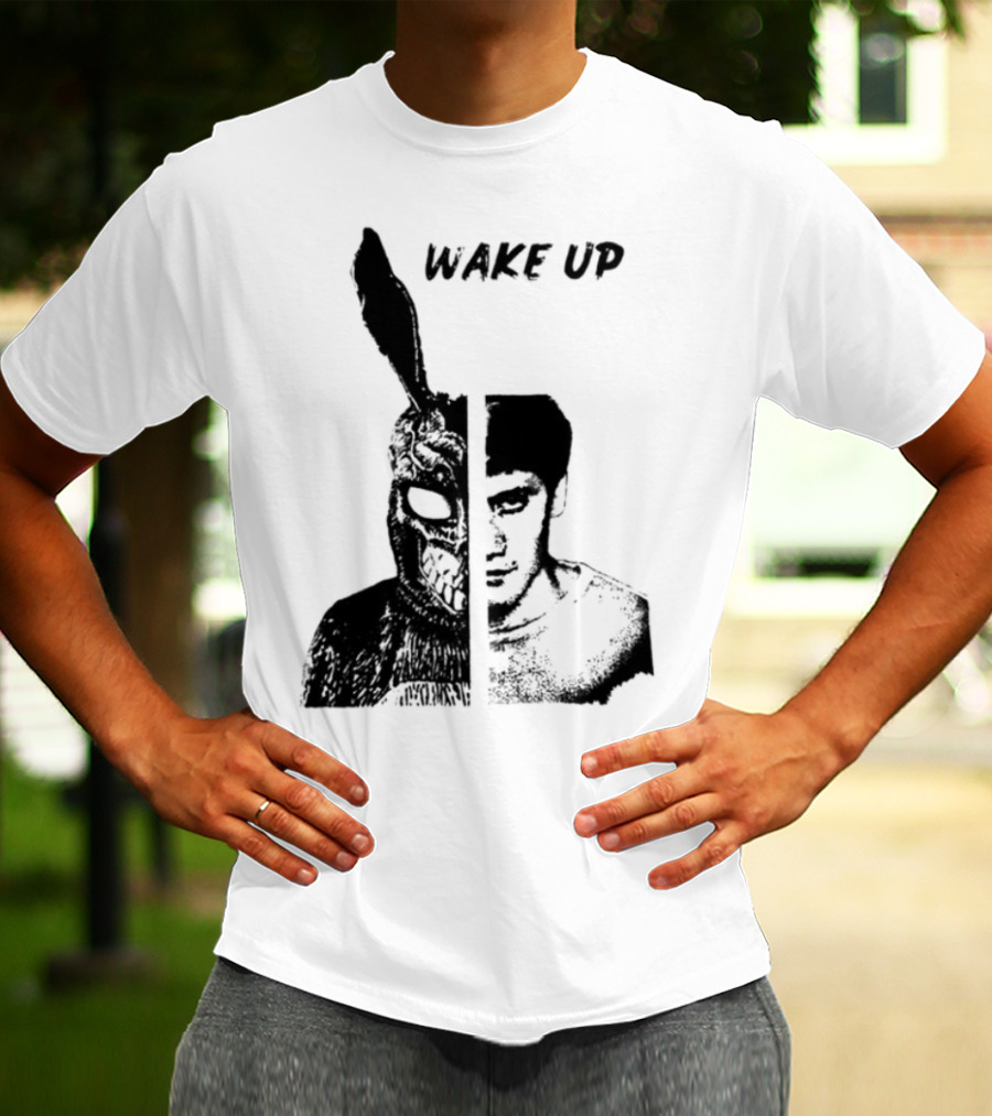Donnie Darko Wake Up Split Face Frank And Donnie Portrait T-Shirt
