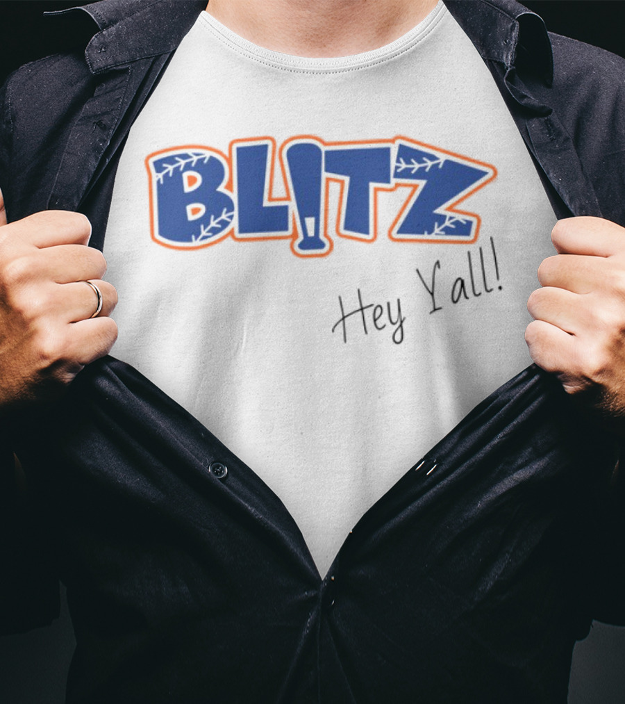 Blitz Hey Y'all Baseball Bat Stitching Style T-Shirt