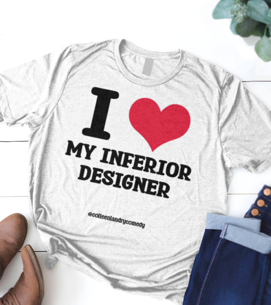 I Love My Inferior Designer Red Heart Graphic T-Shirt