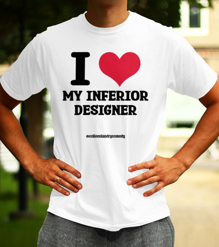 I Love My Inferior Designer Red Heart Graphic T-Shirt