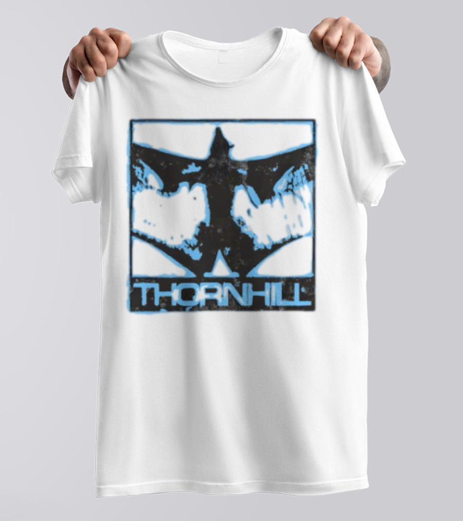 Thornhill Bat White Distressed Grunge Style T-Shirt